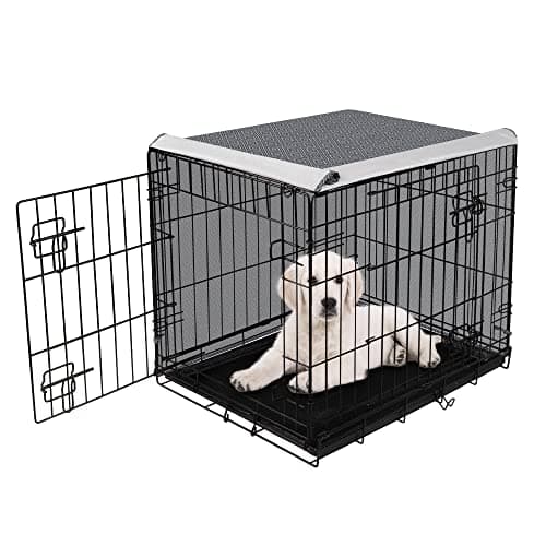 Pet Prime Dog Crate Cover for Wire Cages 30 Inch Indoor Breathable Polyester Pet Kennel Cover Machine Wash & Dry Double Door (Cover Only)