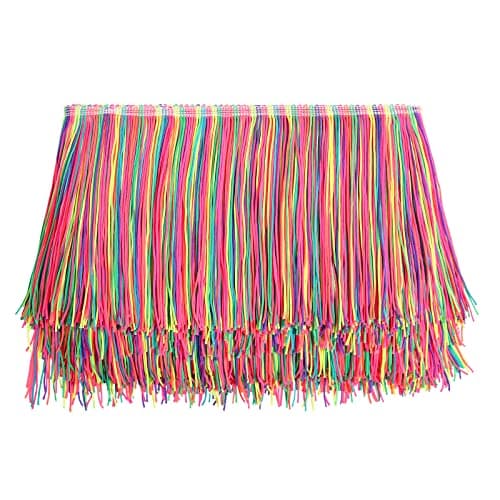 AWAYTR 10 Yards Sewing Fringe Trim 6in Wide Tassel for DIY Craft Clothing and Dress Decoration Rainbow 6 Inches Wide