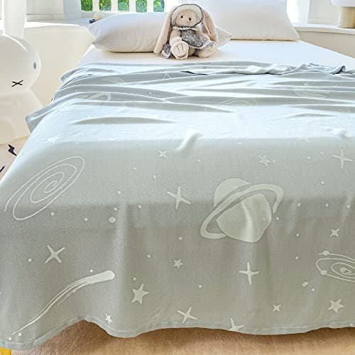 AmyHomie Cooling Blanket for Kids Soft Comfy Summer Throw for Hot Sleepers Kids Blanket for Boys Girls 50x60in Grey Space