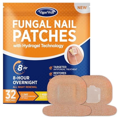 Toenail Fungus Treatment Extra Strength Medium 32 Nighttime Hydrogel Patches for Overnight Toenail Repair Visible Results in 8 Hours Fungal Nail Patches for Toenail Fungus Relief