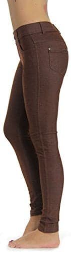 Prolific Health Women's Jean Look Jeggings Tights Yoga Many Colors Spandex Leggings Pants S-XXL (Small, Coffee)