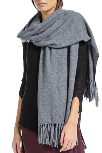 Fishers Finery Womens 100 Cashmere Knit Wrap Pashmina Iron Gate