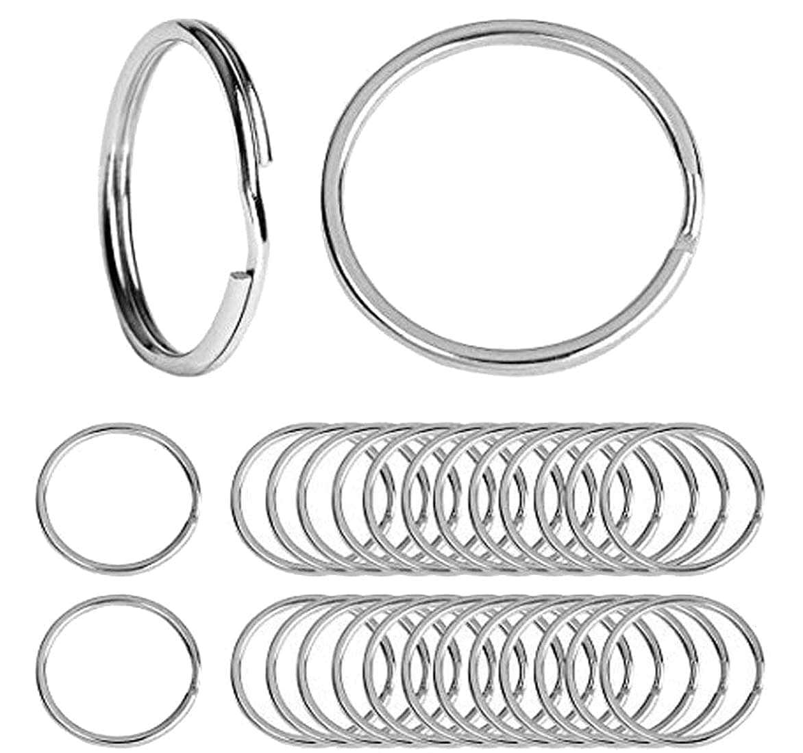 DIY Crafts Pack Of 20 Pcs, Metal Split Ring, Pack of 5 Pcs - 200 Pcs Key Chain Ring Metal Split Ring (Pack Of 20 Pcs, Metal Split Ring)