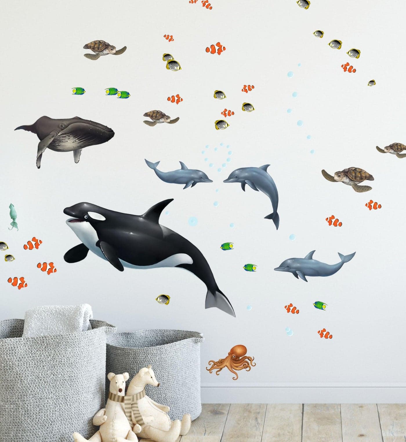 Ocean Wall Stickers ~Under Water Sea Wall Decals (29) Peel & Stick for Kids Room Walls