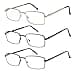 Success Eyewear Reading Glasses Set of 3 Metal Full Rim Glasses for reading for Men and Women Set of Shiny Gold Black Brown