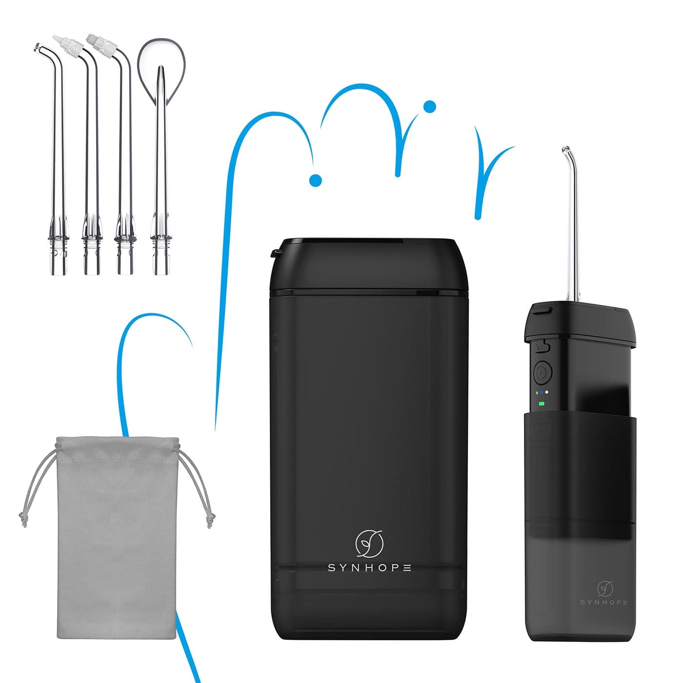 Water Flosser Mini Cordless Portable Oral Irrigator Water Teeth Cleaner Pick Telescopic Water Tank 3 Modes IPX7 Waterproof Home Travel Water Floss for Teeth Braces Bridges Care Black