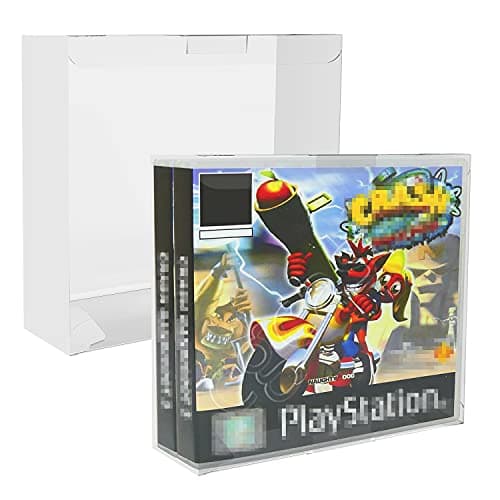 ASTONEY 10-Pack Clear Box Protectors Compatible with Sony PlayStation (PS1) Dual-Disc Game Cases, PET Plastic Protective Sleeves, Scratch-Resistant, Anti-Dust
