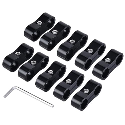 EVIL ENERGY 6AN Hose Separator Clamp AN6 Fuel Line Mounting Clamp Aluminum Black 10PCS