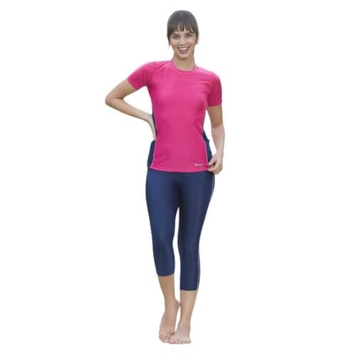RRovars Women Lycra 2 Piece Swimming Costume (Without Pads) (Pink; S)