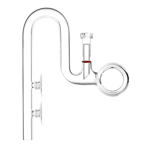 JARDLI Glass Lily Pipe Spin Outflow with Surface Skimmer for Aquarium Planted Tank (17mm for 16/22mm (5/8'' i.d.) tubing)
