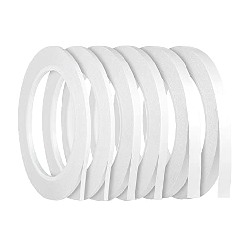 Kesote 6 Rolls Double Sided Tape for Crafts Scrapbooking 3 Sizes 18 in 14 in 38 in Thin Double Sided Adhesive Tape 82Ft Per Roll
