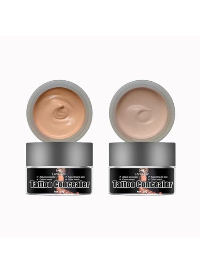 Tattoo Cover Up Invisible Waterproof ConcealerLong Lasting Professional Skin Makeup Concealer Kit for Body Leg Tattoo 2 Colors30gX2