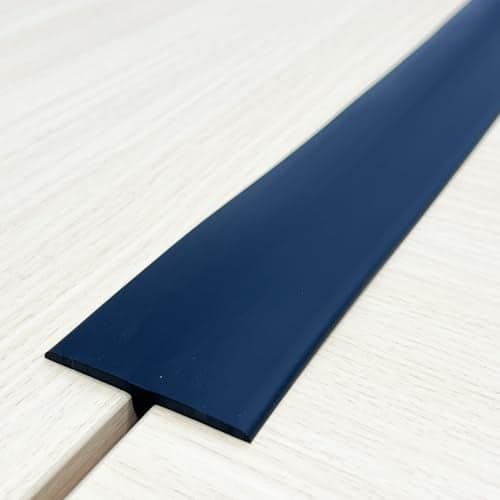ZEYUE Flexible PVC T-Molding Transition Strips for Hard Wood Floor,Laminate,Tile,LVP. Self-Adhesive Vinyl Flooring Edging Trim 10ft,Black