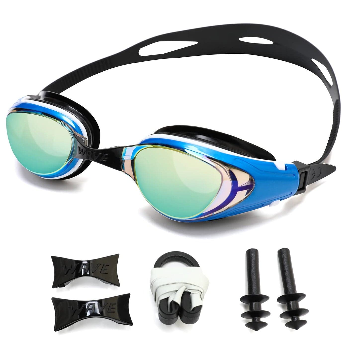 WAVE Nearsighted Swim Goggles Shortsighted Optical Swimming Goggles No Leaking Anti Fog UV Protection for Adult Men Women Youth