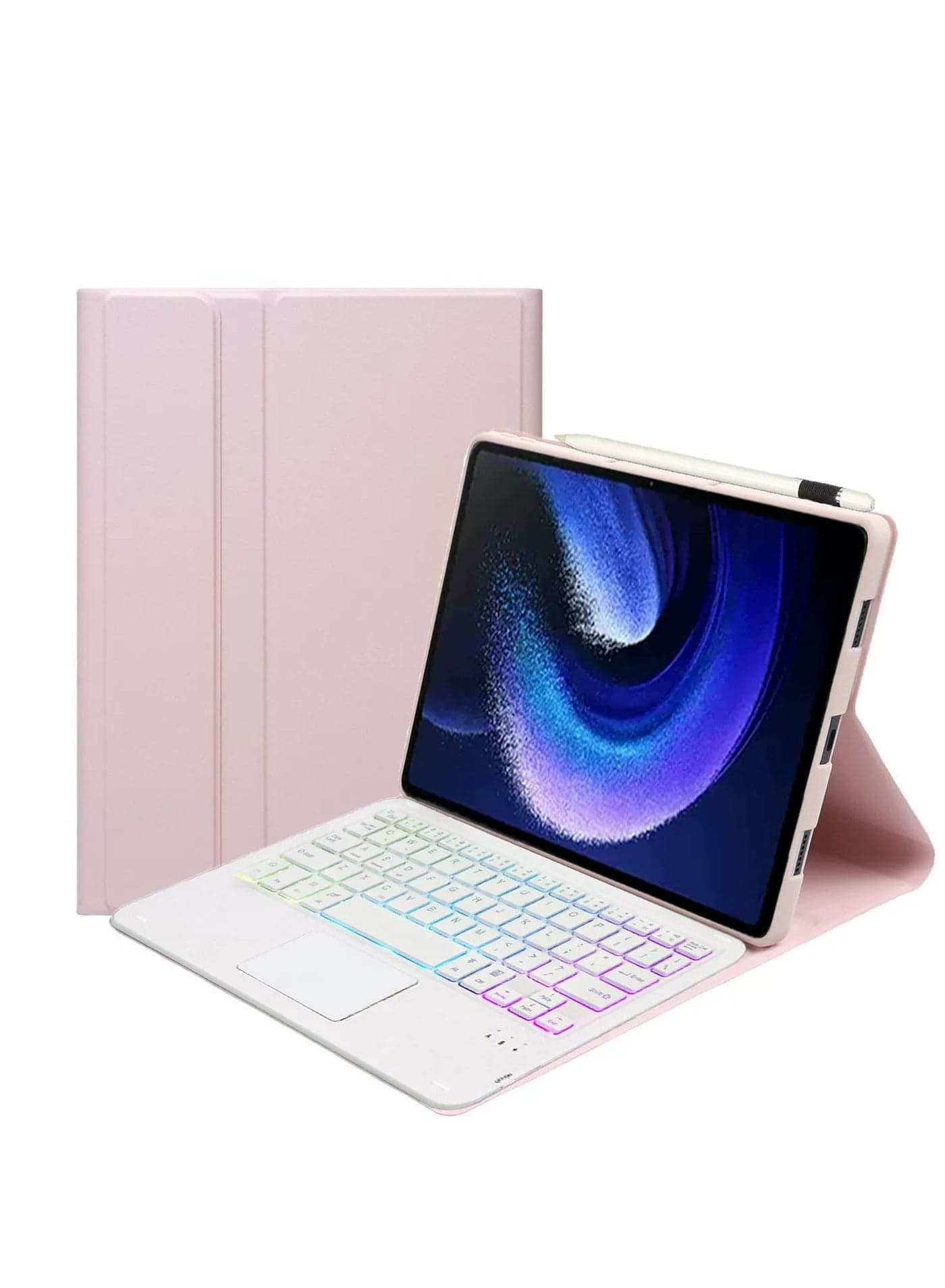 Bilingual Touchpad Keyboard Case for Xiaomi 7/7Pro 11.2 inch 2024, Backlight, Multi-touch Trackpad, Flip Stand Case with Pencil Holder
