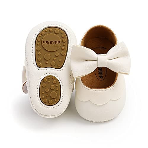 CENCIRILY Infant Baby Girls Mary Jane Flats Non Slip Soft Sole Prewalker Princess Wedding Dress Shoes