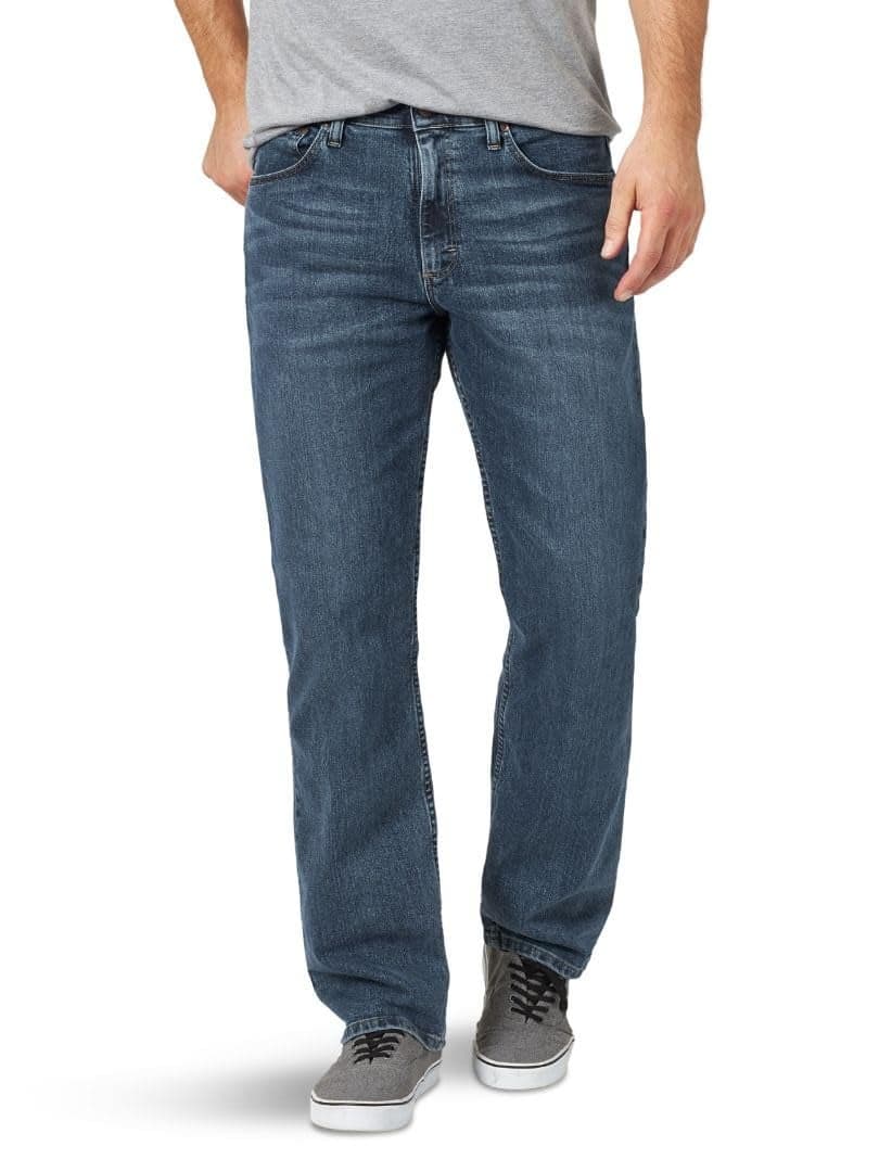 Wrangler Authentics Men's Comfort Flex Waist Relaxed Fit Jean, Smoke, 42W X 30L