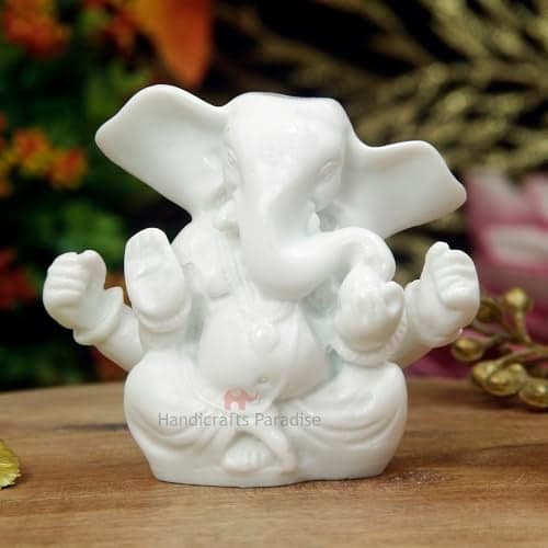 Handicrafts Paradise Resin Ganesha with Big Open Ears Idol (8.3 cm x 3.8 cm x 7 cm)