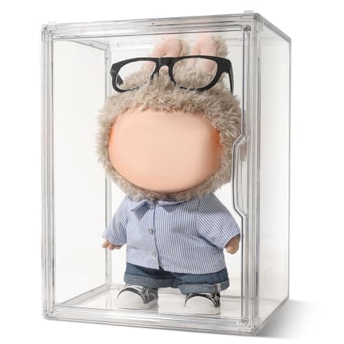 Display Case Compatible with Labubu 1575 inches Height Acrylic Clear Display Box Shelf for POP MART Labubu Doll 1 Pack