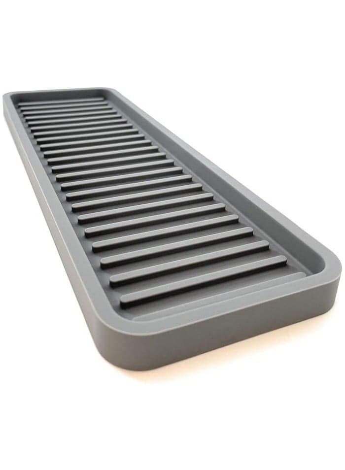 Silicone Kitchen Sink Organizer Tray, Sponge Holder and Countertop Protector | Bathroom and Kitchen Soap Dish and Dispenser Tray