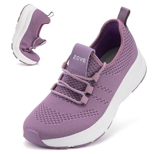ZOVE Wide Toe Box Shoes Women Extra Wide Width Sneakers Ultra Light Road Running Shoes Non-Slip Tennis Sneakers Breathable Walking Athletic 8803 Purple 37
