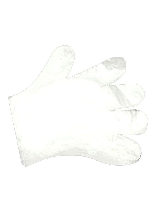 100-Piece Poly Glove Set White