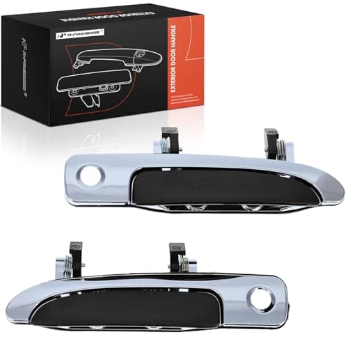 A-Premium Outside Exterior Door Handles Compatible with Ford Crown Victoria 1992-2011 & Mercury Grand Marquis, Marauder, Chrome Housing with Black Lever, 2-PC Set, Front Driver and Passenger Side