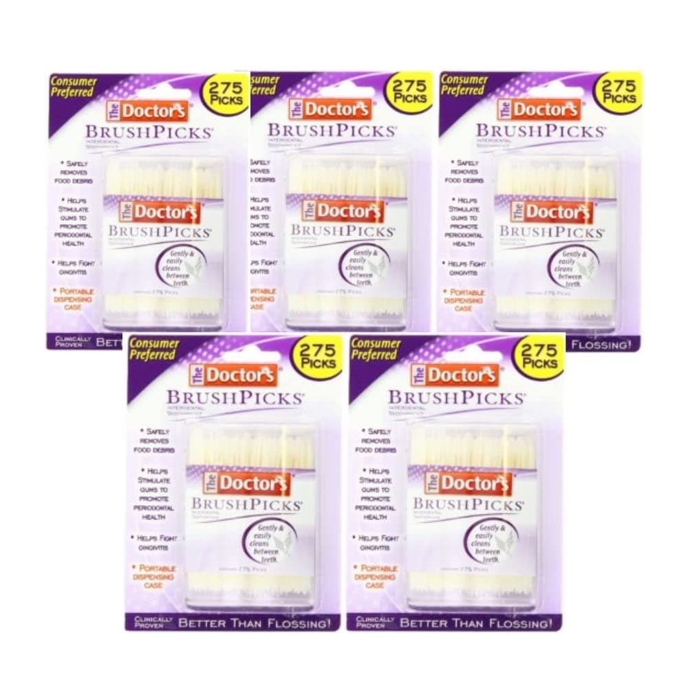 The Doctors BrushPicks Interdental Toothpicks 275 Count Pack of 5