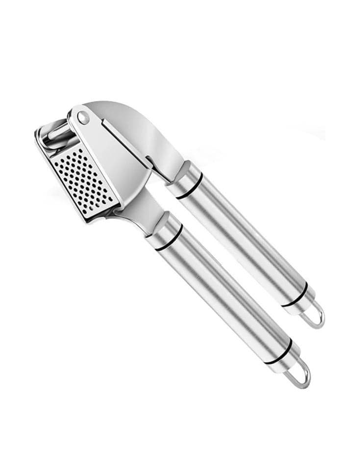 Garlic Press Stainless Steel - Premium Professional Grade Garlic Mincer, Crusher Peeler Set - Easy Clean, Dishwasher Safe Rust-proof
