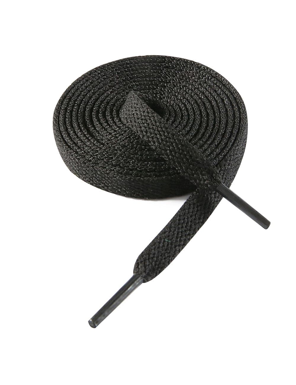 VSUDO 63" Flat Black Shoe Laces for Sneakers, Shoelaces for Sneakers, Replacements High Top Shoe Strings for Women or Men (1 Pair-Black-160CM)