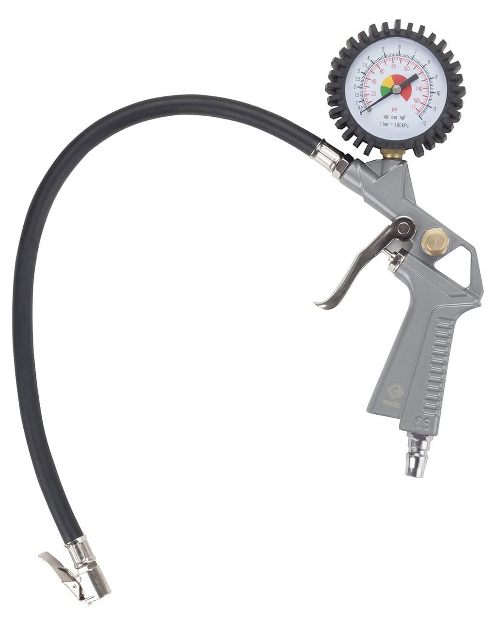 Groz Analog Tyre Inflator Gauge 1/4" (NPT),Upto 60 psi | 3 in 1 (Measure, Inflate & Deflate) | Tyre Inflator Pump for Garage, Workshops, Tire Shops | 12 Months Warranty | TIG/ 2-5/N
