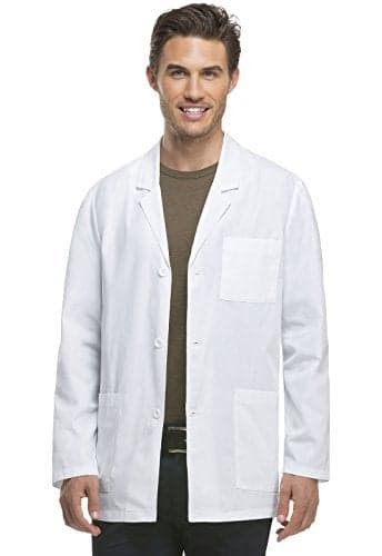 Dickies EDS Professional Men Scrubs Lab Coats 31" Consultation Plus Size 81404, 3XL, White