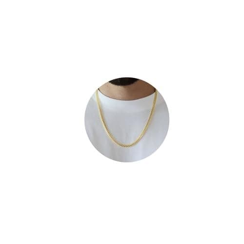 OLARCU 7mm 18K Real Gold Plated Cuban Link Chain for Men, Mens Stainless Steel Gold Chain Necklace Jewelry for Men (22 Inches(Men's average length))