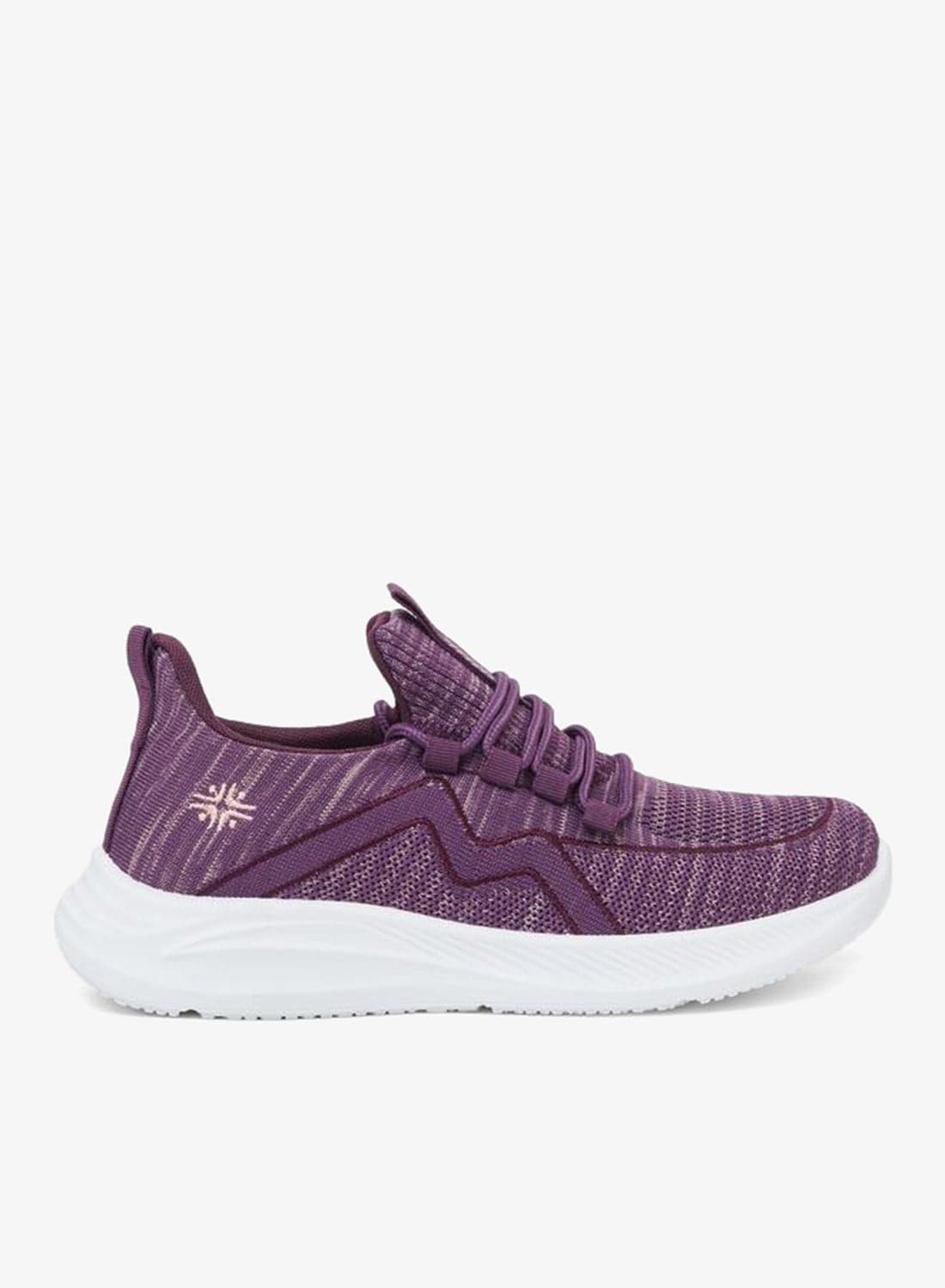Purple Bungee Lace Knit Sneakers
