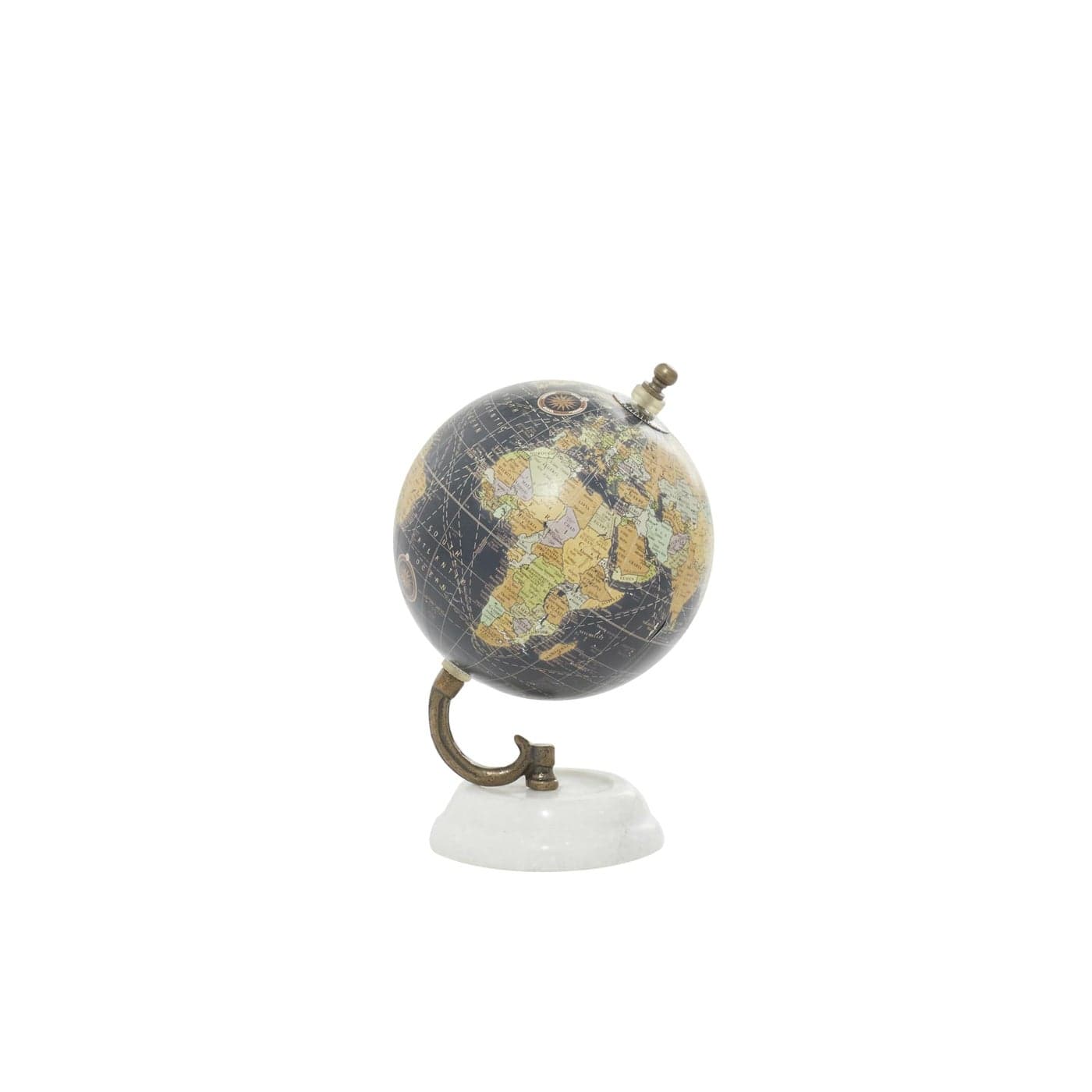 Deco 79 Modern Plastic Globe with Marble Base 5 x 5 x 8 Black