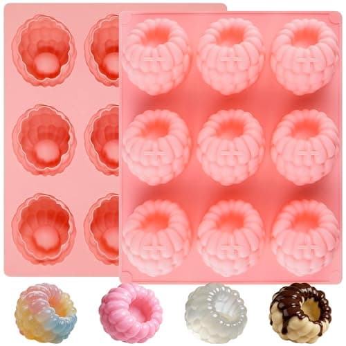 Vidotim 2Pcs Silicone Raspberry Mousse Molds for Mousse Cake, 9-Cavity Raspberry Fruit Molds Silicone for Mousse, Candy, Jelly