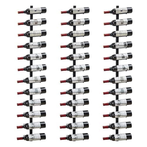 Sonyabecca 3 Pack 12 Bottle Wall Wine Rack, DIY Wine Rack Wall Mounted, Wall Mounted Wine Rack,Display Holder Used as One or Four, for Kitchen, Dining Room, Bar, Wine Cellar
