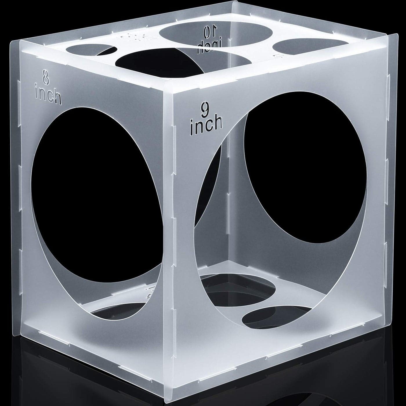 11 Holes Collapsible Plastic Balloon Sizer Cube Box Measurement Tool for for Birthday Wedding Party Balloon Decorations 210 Inch1