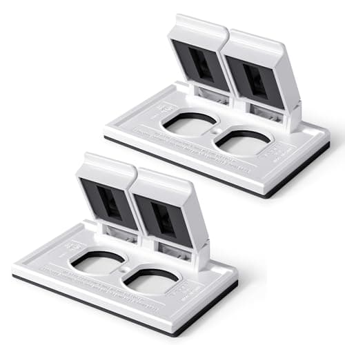 ELEGRP Horizontal Outdoor Cover for Duplex Receptacles, 2-Hole Weatherproof Wall Plate, Outdoor Electrical Outlet Cover, Standard Size 1-Gang 4.55” x 3.02”, Thermoplastic, 2 Pack, White