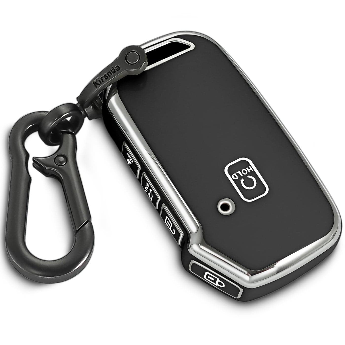 Kirsnda for Kia Key fob Covercase with KeychainSoft TPU Protection Key ShellSkin45Buttons fit Cerato Ceed Forte NIRO Sorento Seltos Soul Telluride Remote KeyBlack Silver