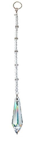 SunCatcher Crystal, Rear View Mirror Car Charm Ornament, Hanging Pendent 30mm, Comes in a Gift Bag. (1 38mm Icicle Crystal)
