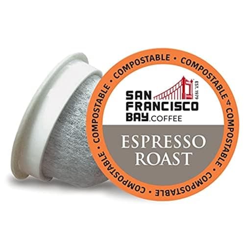San Francisco Bay Compostable Coffee Pods Espresso Roast 36 Ct K Cup Compatible including Keurig 20 Dark Roast