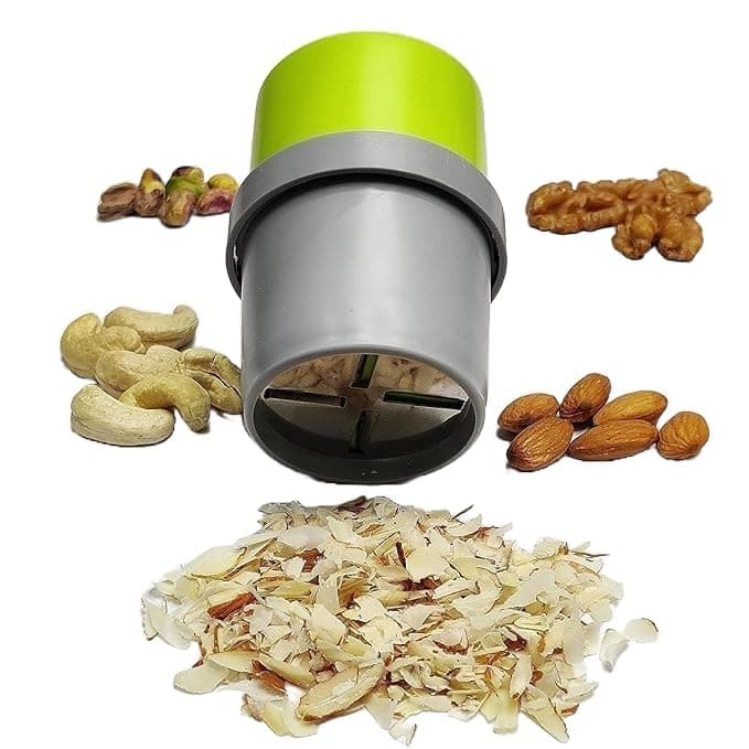 Mclear Dry Fruit Cutter, Manual Dryfruits Slicer Choppers, Pepper Grinder with 3 in 1 Blade for Almonds, Cashews, Spices etc. Multipurpose Uses Kitchen Accessories (May Vary Colour) Pack of 1