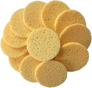 HEALIFTY 50Pcs Sponge Pad Cellulose Compress Puff Facial Washing Sponge Face Care Cleansing RoundSkin Color