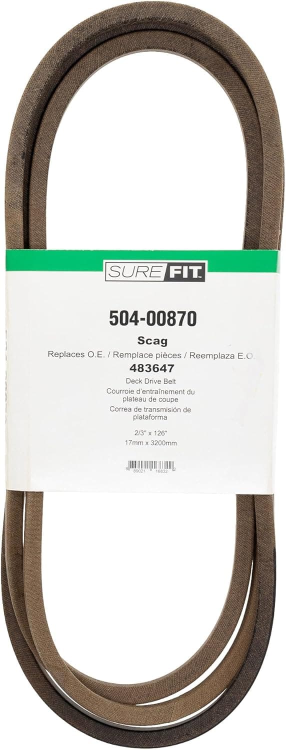 SureFit Cutter Deck Drive Belt Replacement for Scag 483647 ProV WalkBehind SWZV48A Lawn Mowers