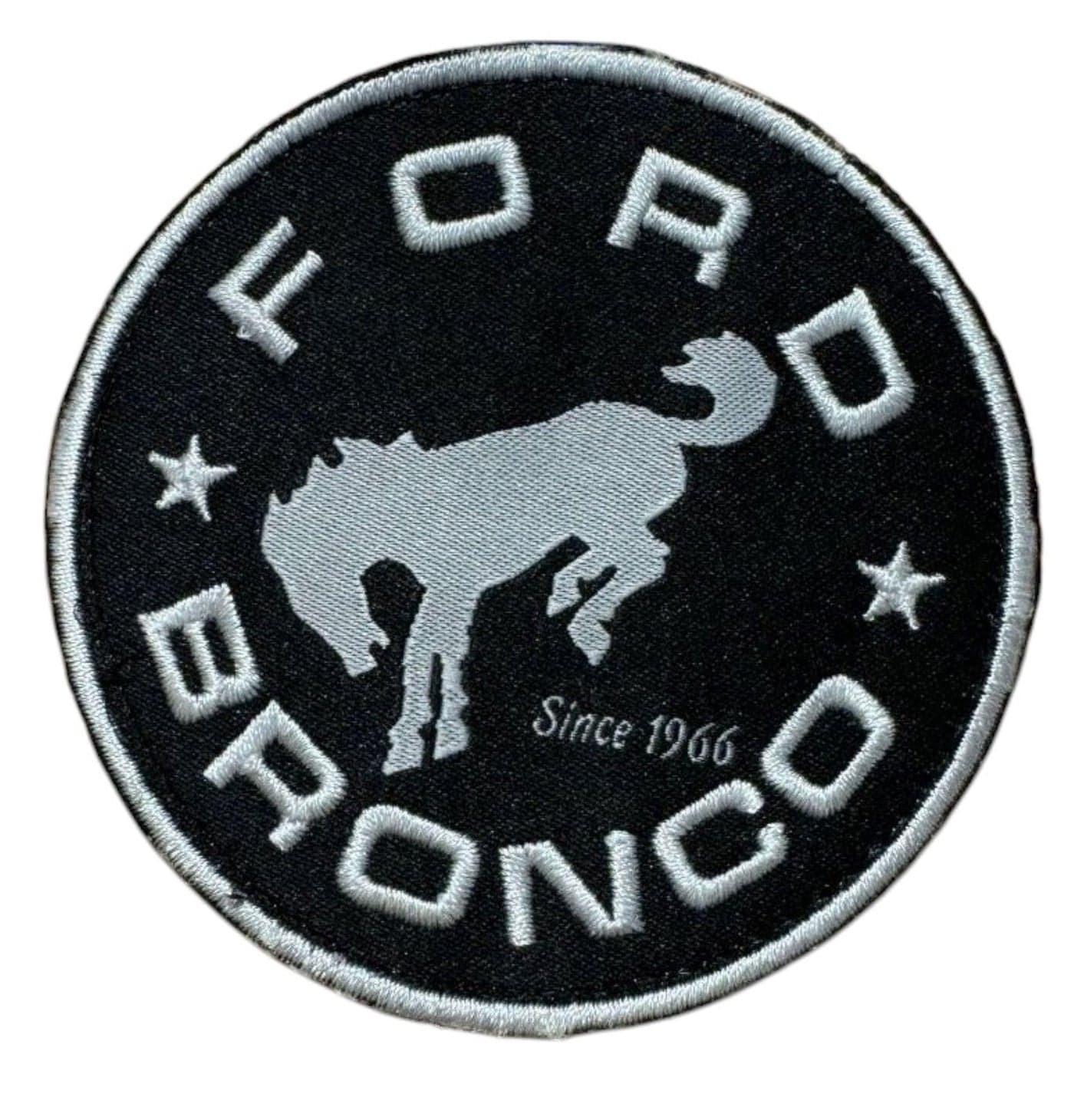 Ford Bronco Since 1966 Stars Logo Embroidered 3 inch Round Patch Heat Seal or 2Piece Hook and Loop Patches Available Heat Seal or Ironon