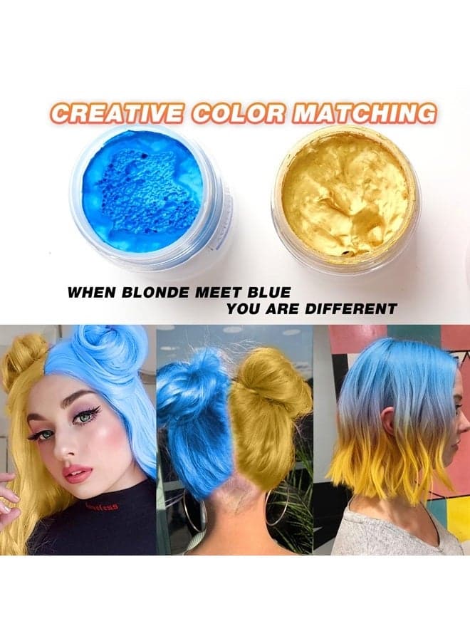 Hair Wax Color Blonde, Ultikare Blonde Hair Dye Temporary for Color Treated Hair Natural Styling Instant kids Mud Cream Gel 3.4 Fl Oz Girl Gifts, Party, Cosplay DIY, Children's Day