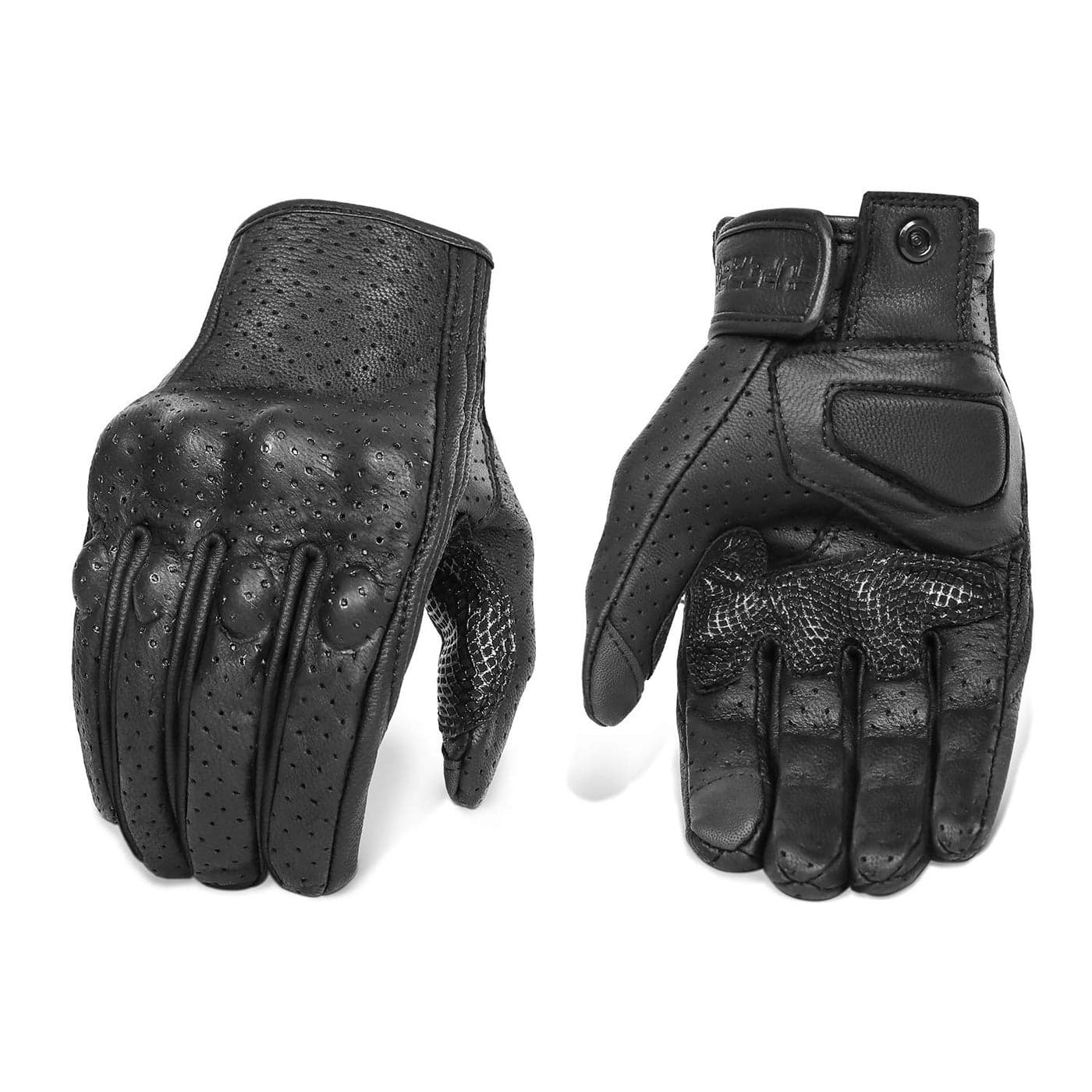 Updated Mens Leather Motorcycle Gloves with Two Touchscreen Fingers AntiSlip Motorbike Racing Gloves UpdatedPerforated XXL