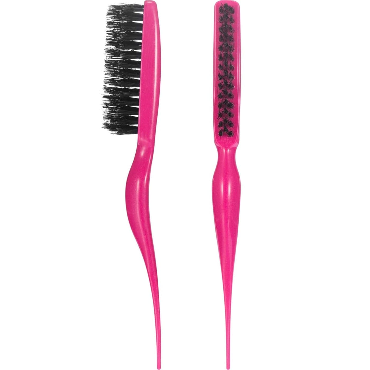 Frienda 2 Pieces Boar Bristle Brush Comb Hair Teasing Brush for Women Men Salon Boar Nylon Bristle Beauty Styling Backcombing ToolFuchsia