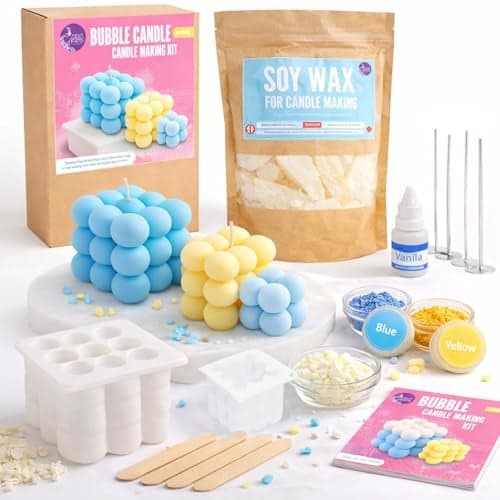 Asian Hobby Crafts Blooming Candle Making Kit for Adults & Beginners | Complete DIY Set to Craft Aromatic, Scented Floral Pillar Candles | Fun Project, Relaxation & Unique Home Decor Gift